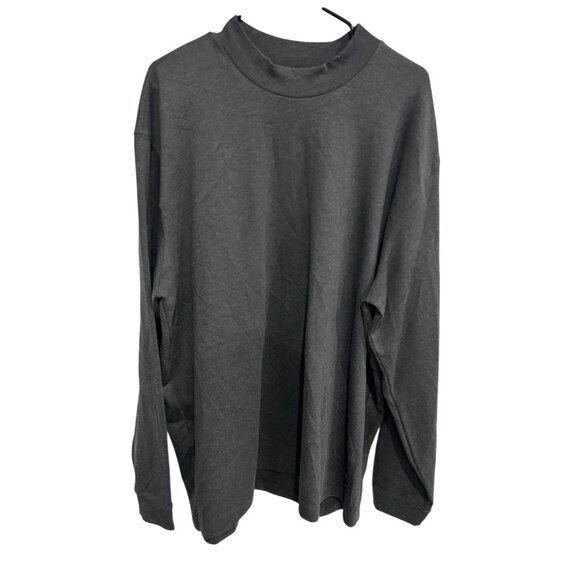 Orvis Mens Charcoal Gray Long Sleeve Mock Neck Shirt Cotton Sz XXL - Picture 1 of 9
